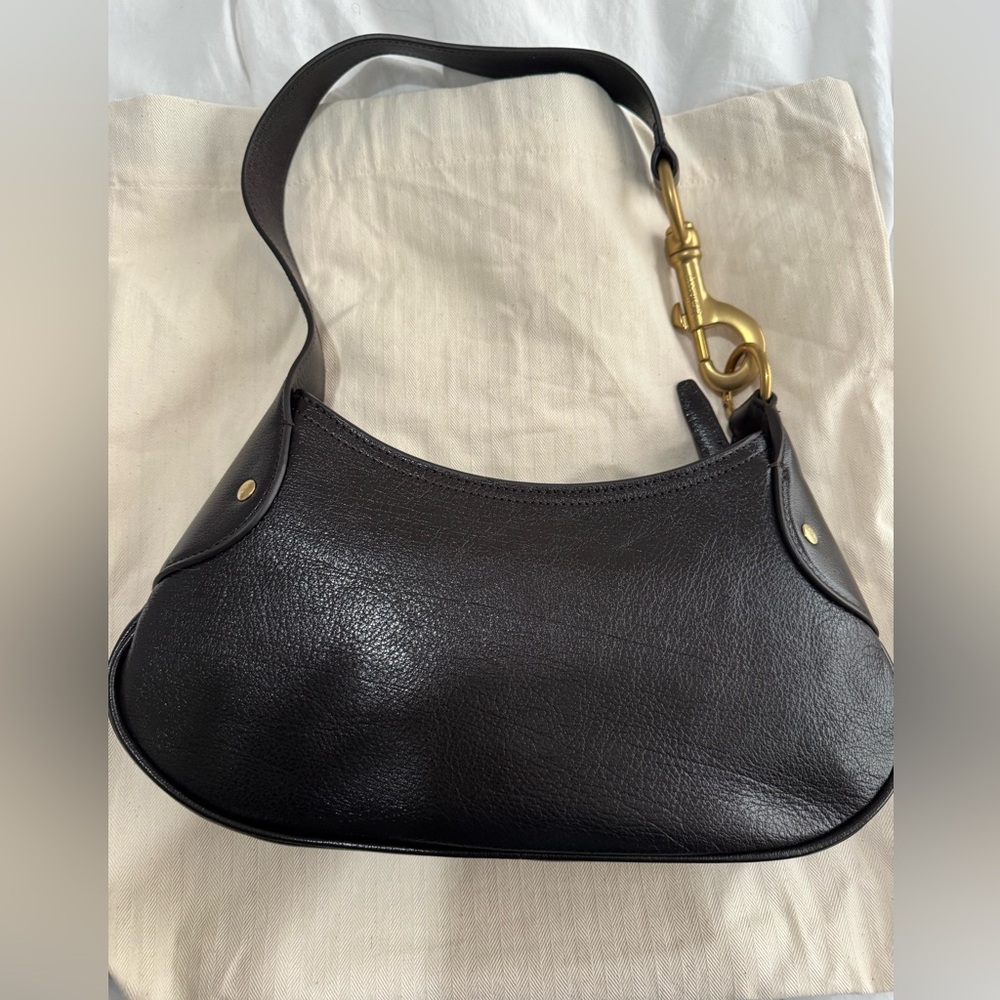 Mulberry Small Hackney Shoulder Bag in Shiny Buffalo Brown - Picture 3 of 10